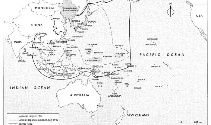 Blank map of pacific theater ww2